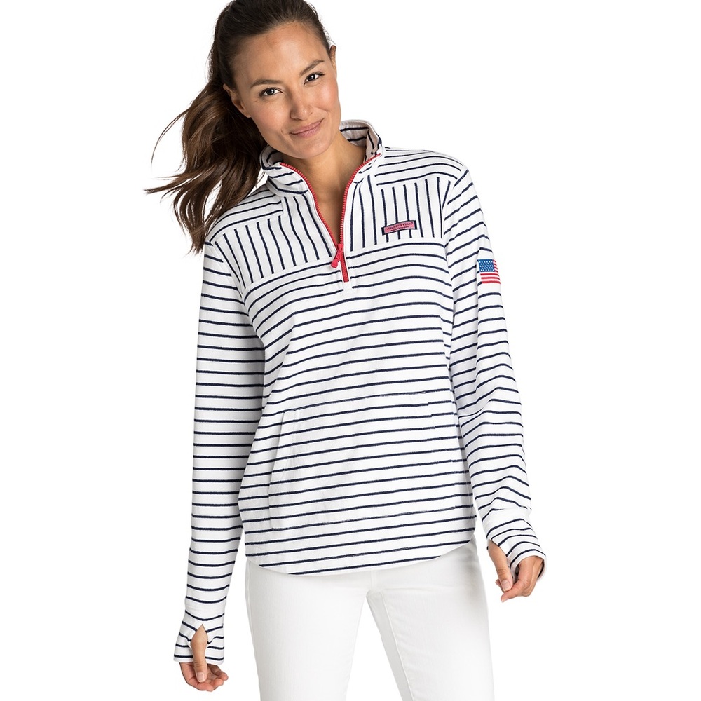 Vineyard Vines USA Mixed Relaxed Stripe Shep Shirt Womens